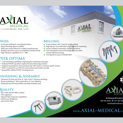 1-Page Medical Device Manufacturing Sell Sheet Design by DesignsTRIBE