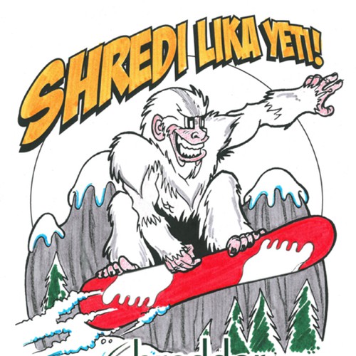Create a quirky, artistic yeti shredding up the slopes Design by AGONY ANN
