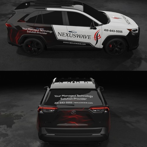 futuristic technology vehicle wrap for IT solutions company. Design by icon89GraPhicDeSign