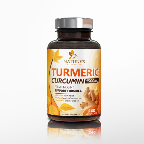 Nature's Nutrition needs a "beautiful label" for its Turmeric Extract bottle Design by DesignSBS