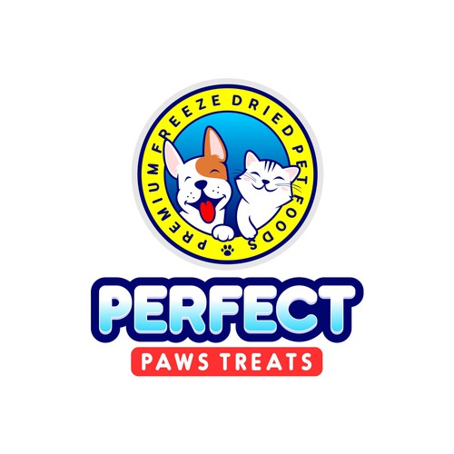 Perfect Paw Treats Modern & Vibrant Happy Logo Design by boriman05