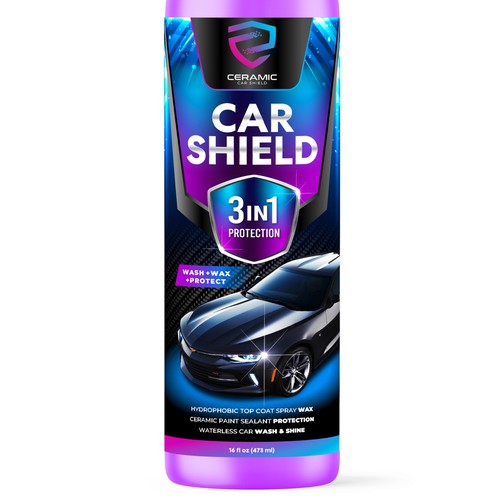 Ceramic Car Shield needs a design for its Wash, Wax, and Protect. Design réalisé par GenScythe