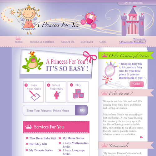Customizable fairy tales website Design by G.D
