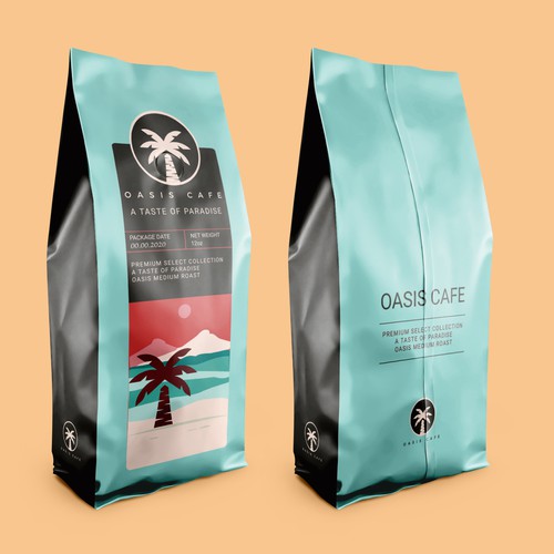 OASIS CAFE COFFEE BEAN PACKAGING DESIGN Design by suraiatonna