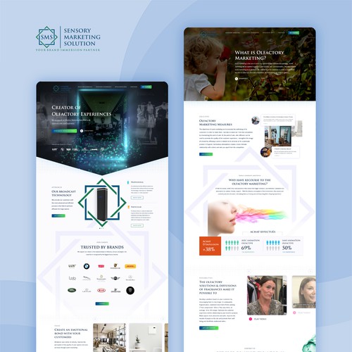 "Design an attractive web site for sensory marketing" winning Web page design