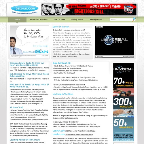 LetsRun.com Homepage Re-Design/Cleanup Diseño de dinahao