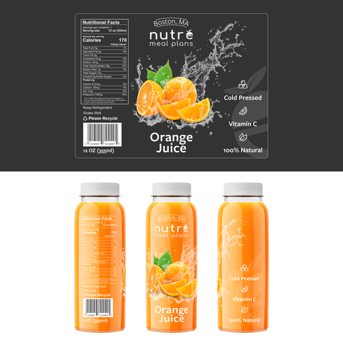 コンペ「Easy Orange Juice Bottle.. Full Wrap!」のデザイン by Max5kさん 