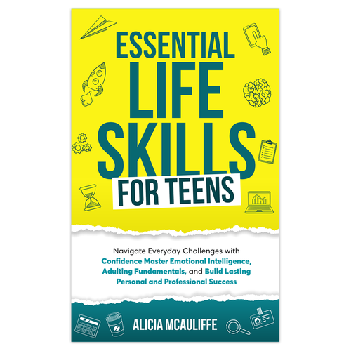 Design an engaging and creative book cover for a book on Life Skills for Teens Design by Knorpics