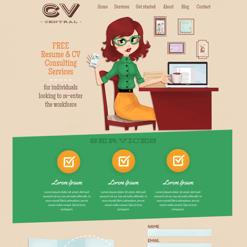 Clean, cool and fun landing page for consultant...Showcase your work! Design by UndoRedo