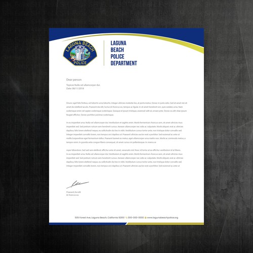 Laguna Beach Police Department Stationary Design by Felix SH