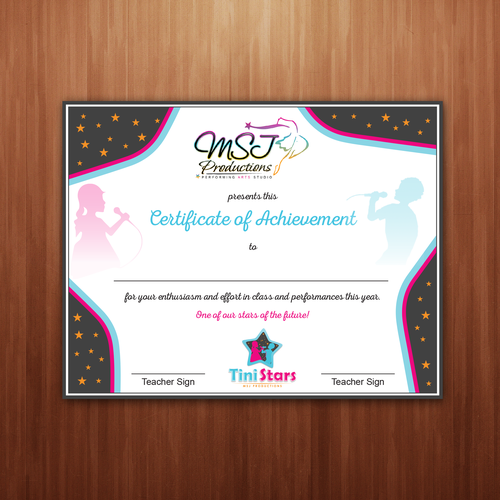 Creating a Dance Studio Certificate of Acheivement Design by ★mmarif1982★