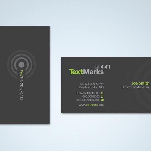 Create new business cards for text message provider Design by Tcmenk