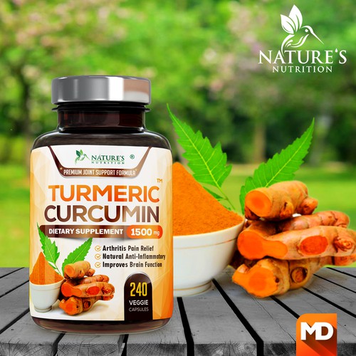 Nature's Nutrition needs a "beautiful label" for its Turmeric Extract bottle Design by greenboys