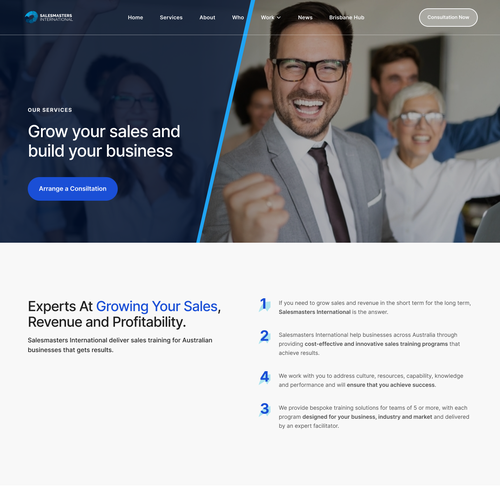 Create an engaging website for a world leading sales consulting company Réalisé par Degie Tatanusa