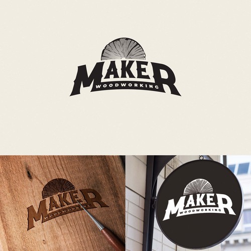 Design a logo for custom modern woodshop: furniture and art. Help a small business grow Design réalisé par Wonder-Whistler