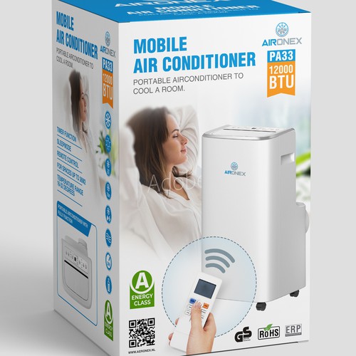 Design a stunning high end retail packaging for our portable airconditioner Design by Rajith Shantha