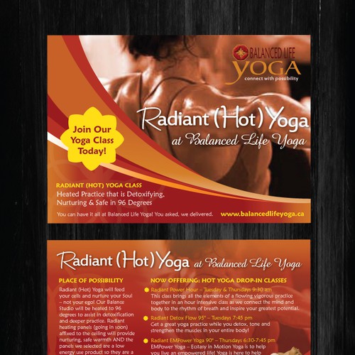 postcard or flyer for Balanced Life Yoga Design by rumster