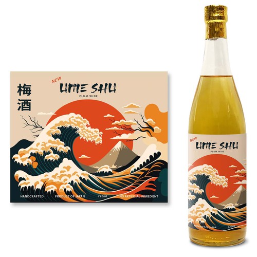 JAPANESE UME SHU Label design for lady 25-30 Design by RMC@D+