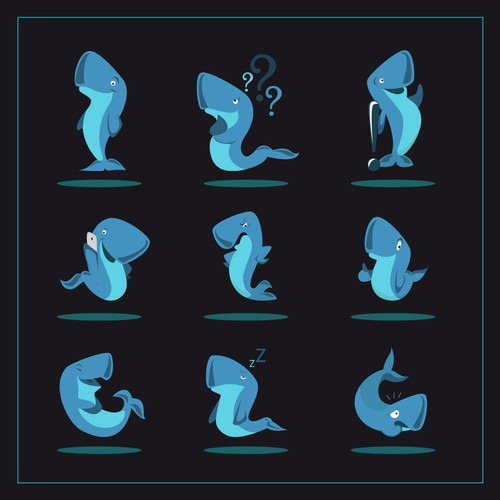 Create a fun Whale-Mascot for my Website about Mobile Phones Design por Medinart91