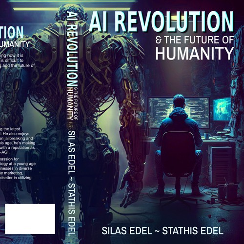 Futuristic AI Book Cover - AI vs Humans/Dark Design by SusansArt