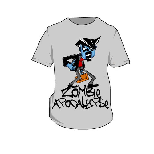 Zombie Apocalypse Tour T-Shirt for The News Junkie  Design por JustWira
