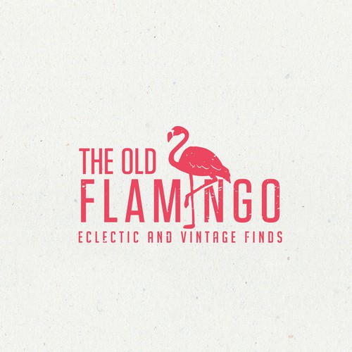 Create hip logo for THE OLD FLAMINGO that specializes in eclectic, vintage, upcycled furniture finds デザイン by Spoon Lancer