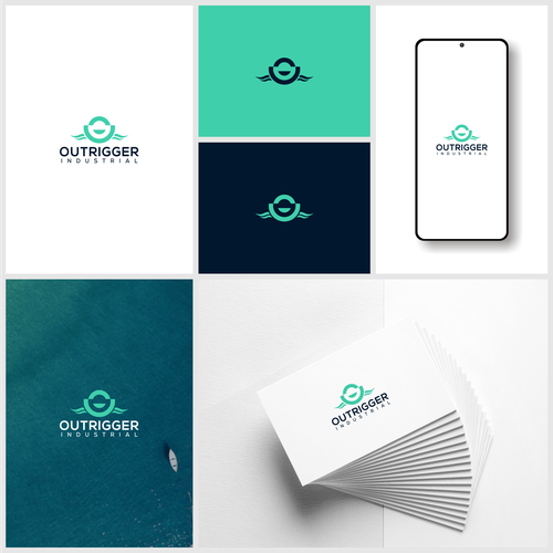 Rugged logo for a new industrial real estate development company called OUTRIGGER. Design by W A W A