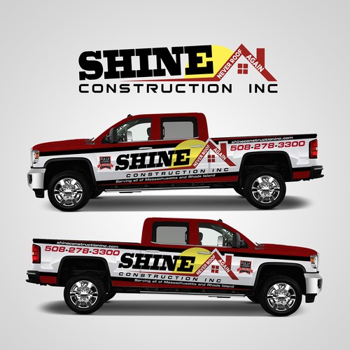 Roofing Company needs vehicle wrap! Guaranteed! Modern & Elegant for GMC Denali 2018 White Truck ! Design von kikodesigns