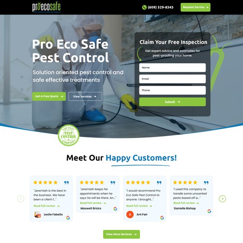 Designs | Professional Economic and Safe Pest Control (Landing page ...