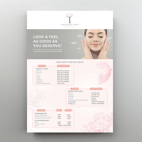 Designs | Mind Body Skin Medspa Brochure | Brochure contest