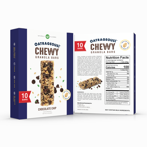 Design di DESIGN EYE-CATCHING PACKAGING FOR CHOCOLATE CHIP CHEWY GRANOLA BARS! di Denian