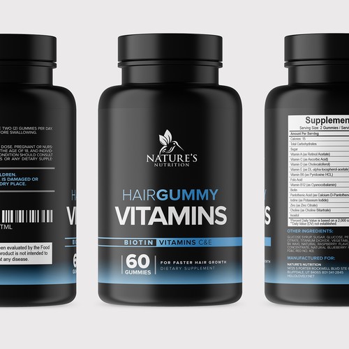 Nature's Nutrition needs a Gummy Vitamins black label Design by vitalfuerze