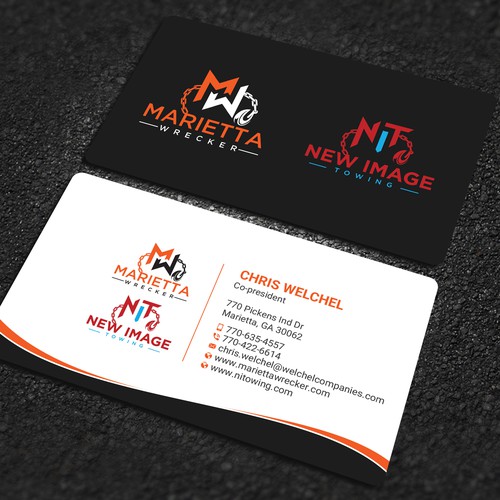 Powerful business card for large towing enterprise Design by prosenjit_P
