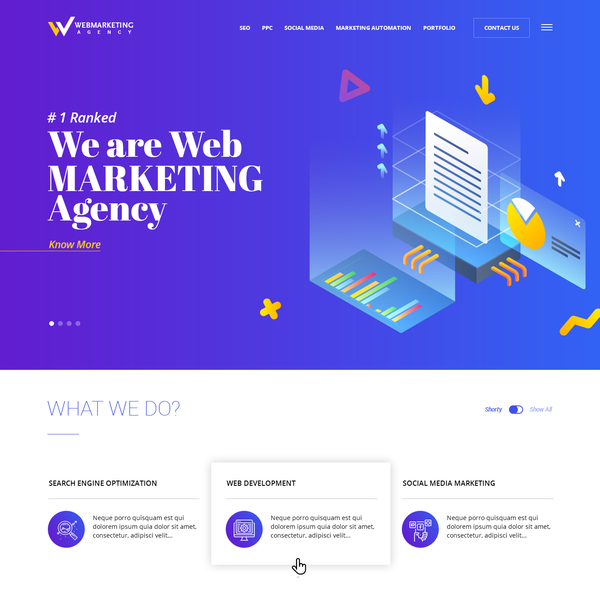 Web Marketing Agency Landing Page