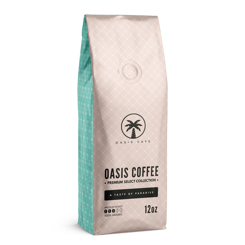 OASIS CAFE COFFEE BEAN PACKAGING DESIGN Design by A2 DESIGN®