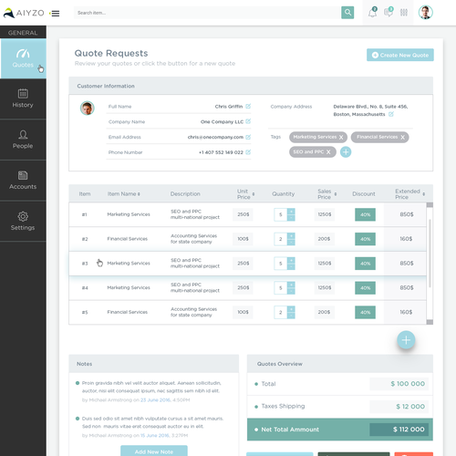 UI/UX Design for a Price Quoting Software Design by teoser