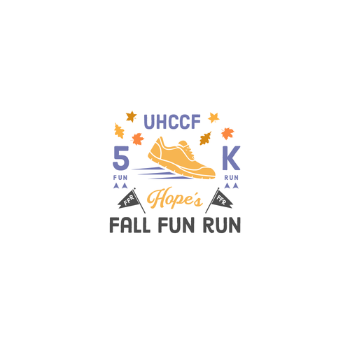 Fun logo for a Fall Themed 5K Run hosted by a charity Diseño de nuke.art