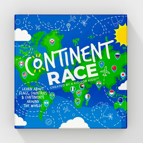 Continent Race - Kids Game -  Learn about the World! Design por Kate Design ❤️