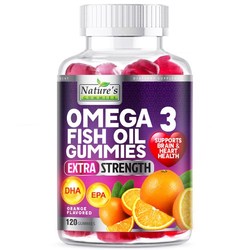 Tasty Omega 3 Fish Oil Gummies Design needed for Nature's Gummies Design réalisé par agooshe