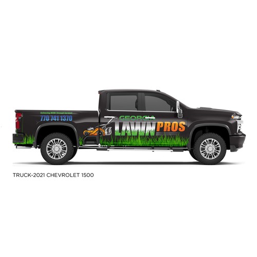 Need eye catching wrap designed for a lawn care company! Design by Mr. Dibble Dabble