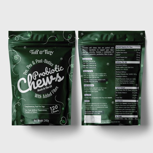 Pouch packaging design - Probiotic Chews for dogs Design by sadiaafrinrumky