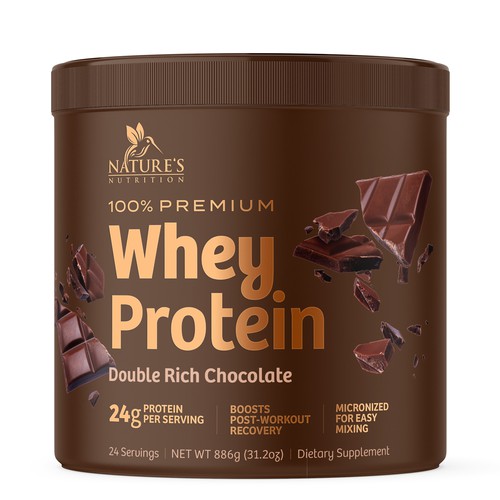 Tasty Whey Protein Chocolate Design Needed for Nature's Nutrition-ontwerp door Leoxgfx