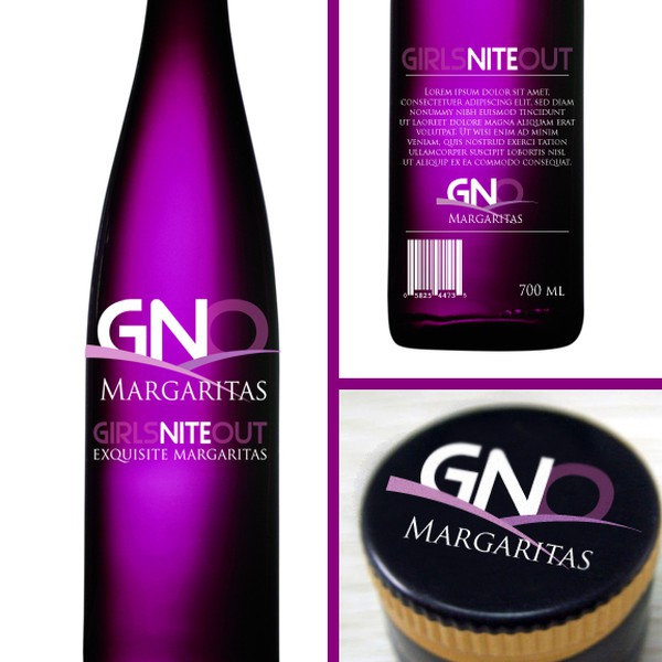 Create the next product label for GNO Margaritas, which stands for Girls Nite Out 