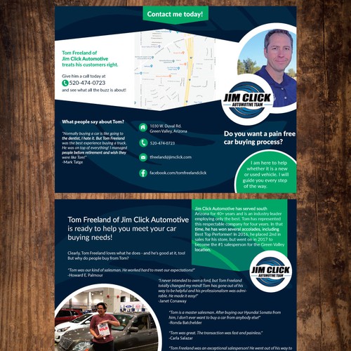 Car Salesman Self promo brochure Brochure contest