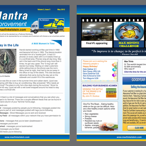 Newsletter Layout for Max Finkelstein Inc Design by nng