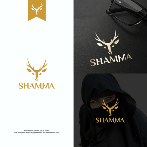 Logo for a luxury fashion brand named shamma which is an arabic