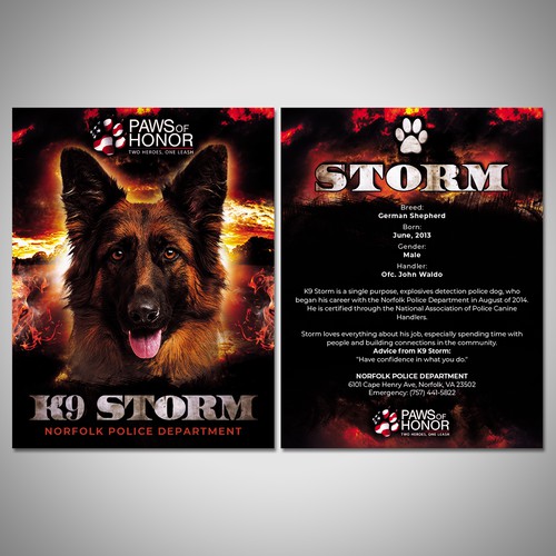 Designs K9 Trading Cards for Military and Law Enforcement K9