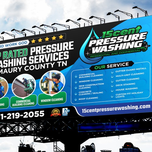 Modern Pressure Washing Billboard Design by Sketch Media™