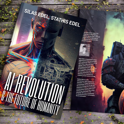 Futuristic AI Book Cover - AI vs Humans/Dark Design by Aaniyah.ahmed