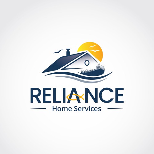 Logo for Reliable and Trustworthy Home Services Company Located on the Beach Design by Guavanaboy